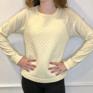 🔥SOLD🔥 NWT Rag & Bone Quilted Sweatshirt Woven Bodice Almond Size Small